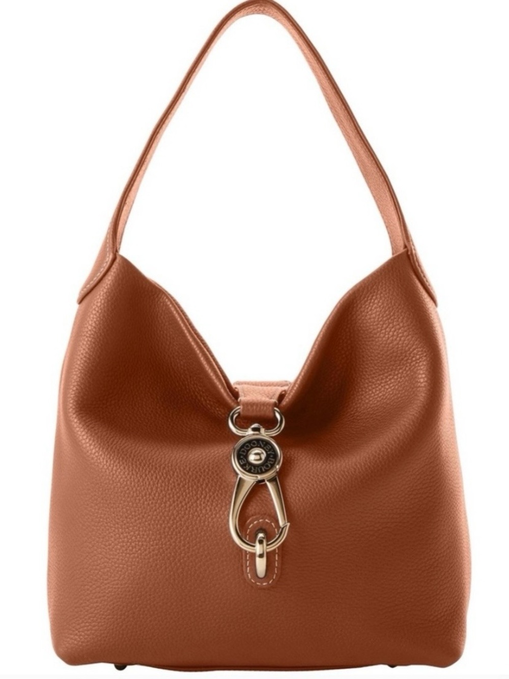 DOONEY & BOURKE - Samba Logo Lock Pebbled Leather Shoulder Hobo. Super Clean! - Picture 5 of 12